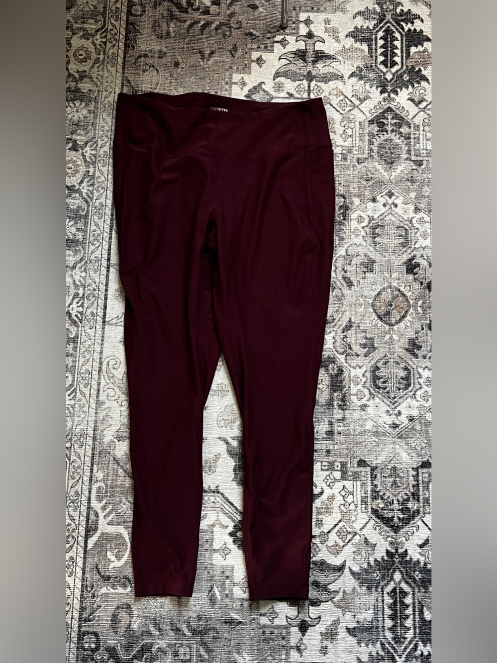 Women's High-Waist Mondetta workout Leggings - Deep Burgundy XXL w/ pockets
